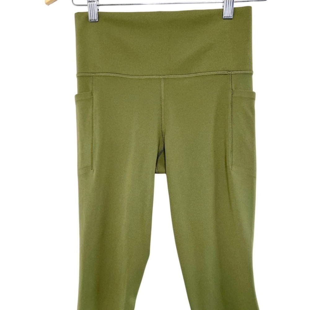 Athleta Salutation Stash Pocket II 7/8 Tight Olive Green High Rise Leggings S - Picture 3 of 8